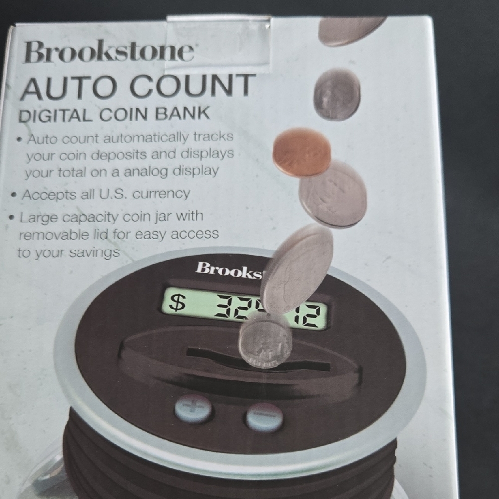 Brookstone Auto Digital Count Coin Bank NEW - Picture 5 of 8